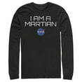 thumbnail image 1 of Men's NASA I Am A Martian With Logo  Long Sleeve Shirt Black Small, 1 of 3