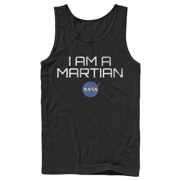 Men's NASA I Am A Martian With Logo  Tank Top Black 2X Large