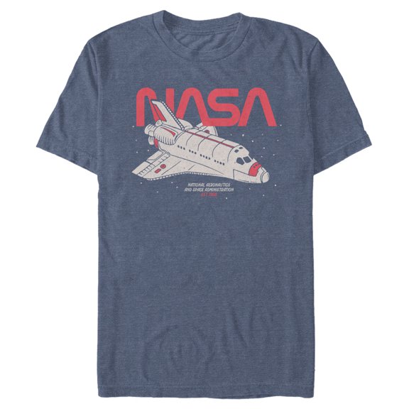 Men's NASA Journey Through Stars Graphic Tee Navy Blue Heather 3X Large