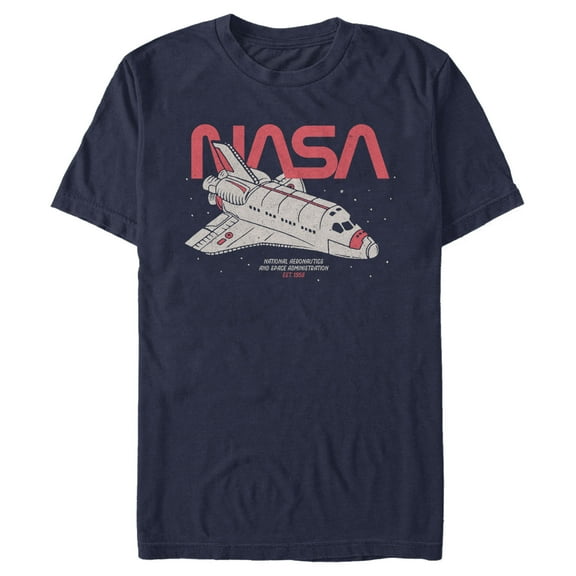 Men's NASA Journey Through Stars  Graphic Tee Navy Blue Large