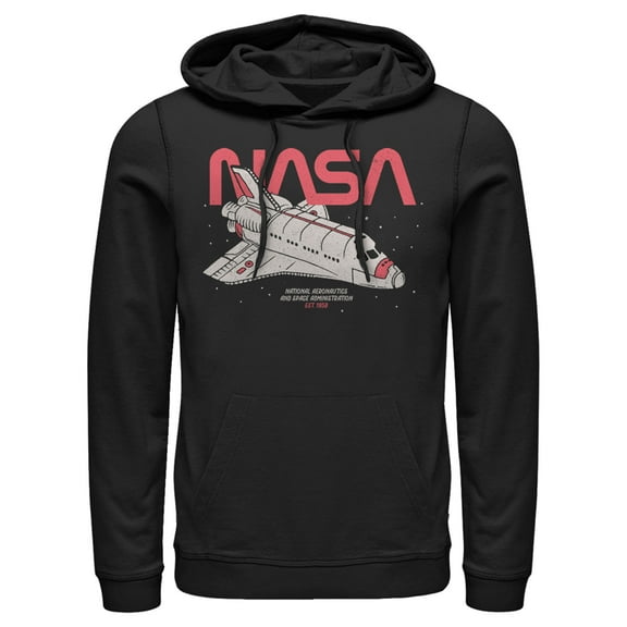 Men's NASA Journey Through Stars  Pull Over Hoodie Black Large