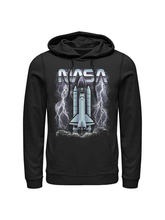 Men's NASA Lightning Launch Pull Over Hoodie Black 3X Large