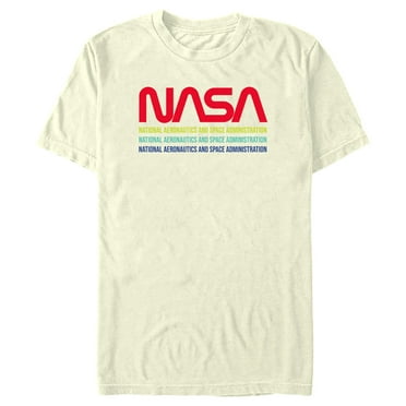 Men's NASA Logo Colorful Stack  Graphic T-Shirt