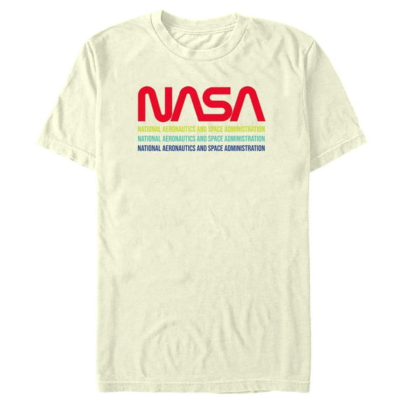 Men's NASA Logo Colorful Stack  Graphic T-Shirt