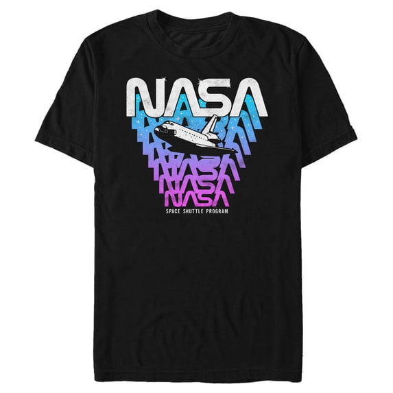 Men's NASA Logo Fade Away Graphic Tee Black Large