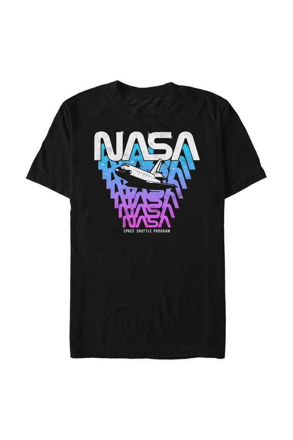 Men's NASA Logo Fade Away Graphic Tee Black Medium