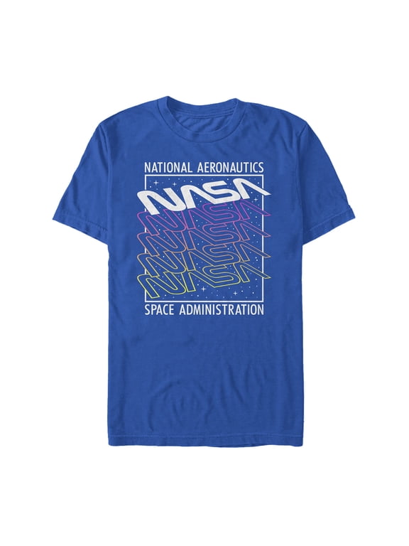 Men's NASA Logo Starry Repeat Graphic Tee Royal Blue X Large