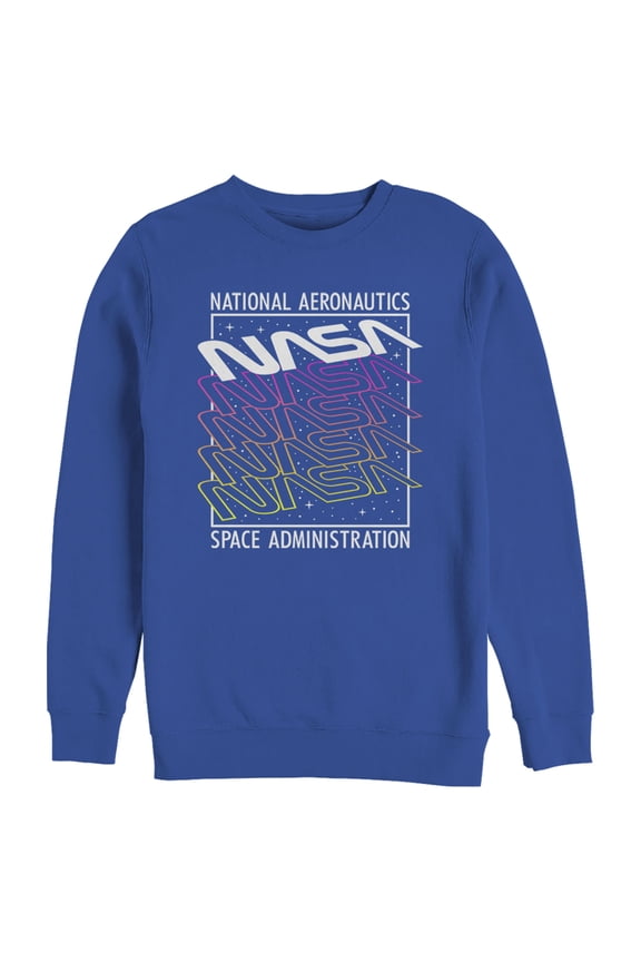 Men's NASA Logo Starry Repeat Sweatshirt Royal Blue 3X Large