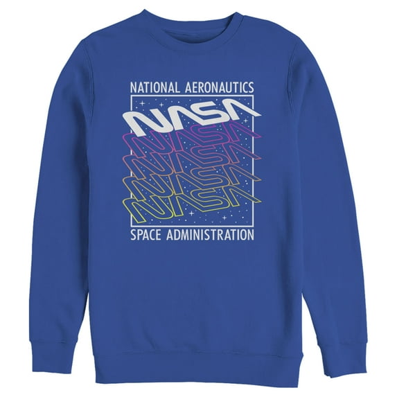 Men's NASA Logo Starry Repeat Sweatshirt Royal Blue Large