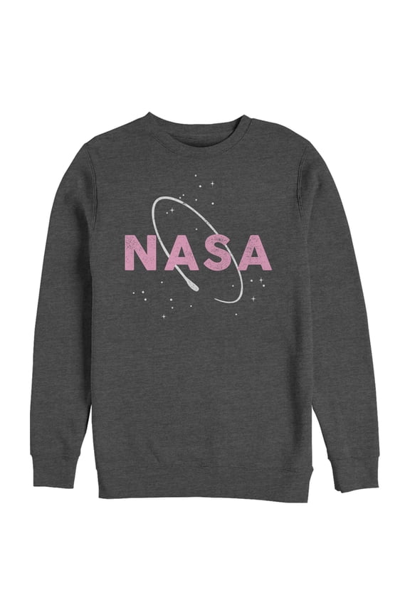 Men's NASA Logo With Space Ring Sweatshirt Charcoal Heather Medium