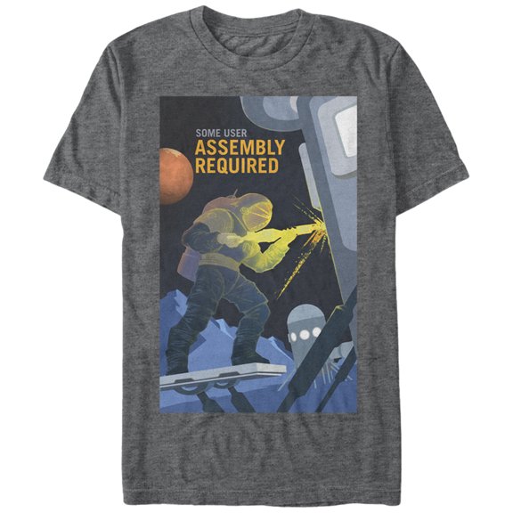 Men's NASA Mars Assembly Required Graphic Tee Charcoal Heather 2X Large