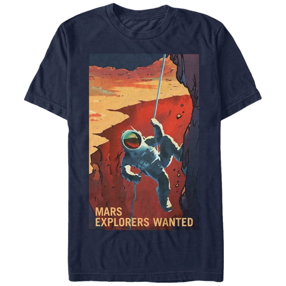 Men's NASA Mars Explorers Wanted Graphic Tee Navy Blue 3X Large