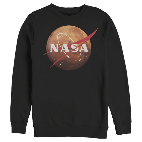 Men's NASA Mars Logo  Sweatshirt Black X Large