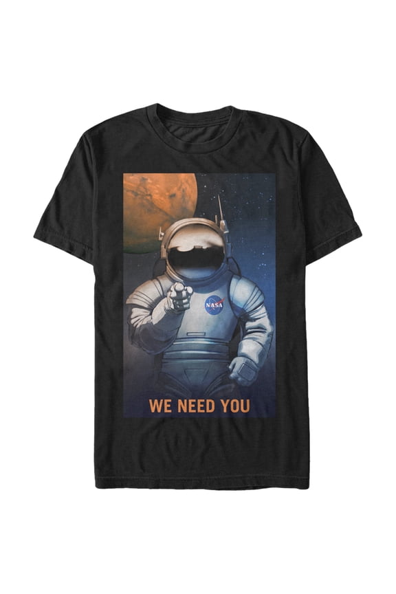 Men's NASA Mars Needs You Graphic Tee Black Large