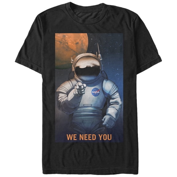 Men's NASA Mars Needs You Graphic Tee Black Medium