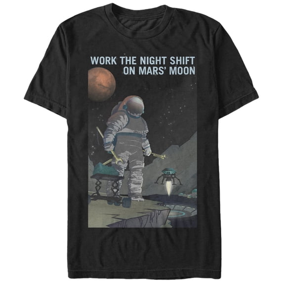 Men's NASA Mars Night Shift Graphic Tee Black 4X Large