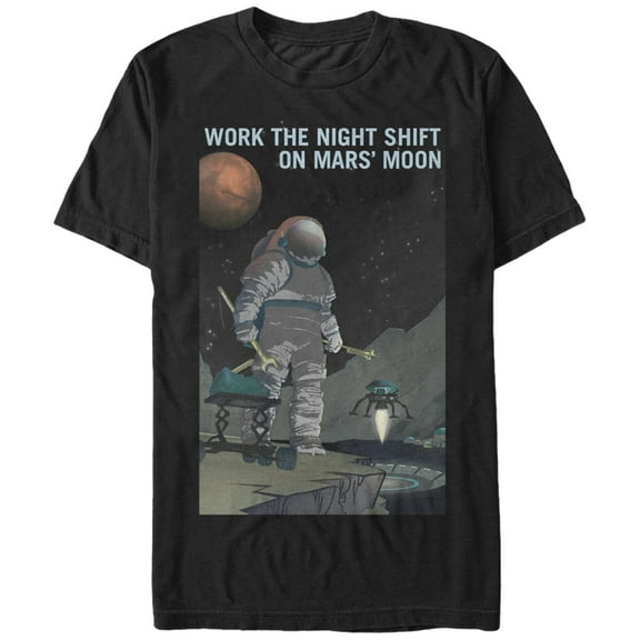 Men's NASA Mars Night Shift Graphic Tee Black X Large