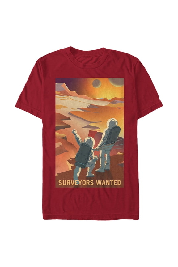 Men's NASA Mars Surveyors Wanted Graphic Tee Cardinal 3X Large