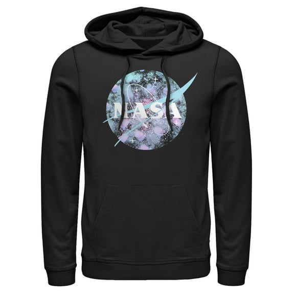 Men's NASA Microscope Logo Pull Over Hoodie Black Small