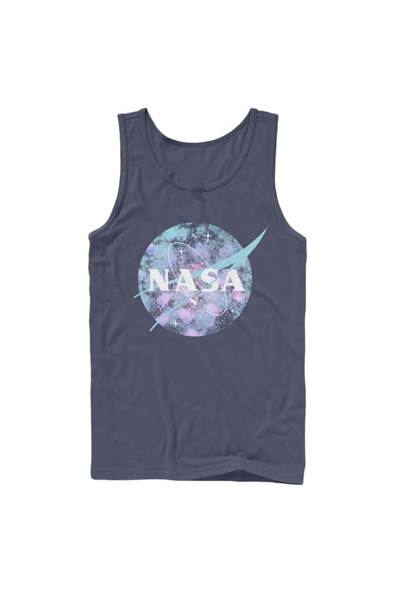 Men's NASA Microscope Logo  Tank Top Navy Blue Medium