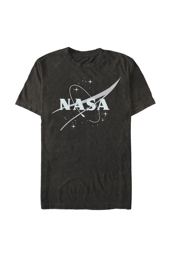 Men's NASA Minimal Logo  Graphic Tee Black Large