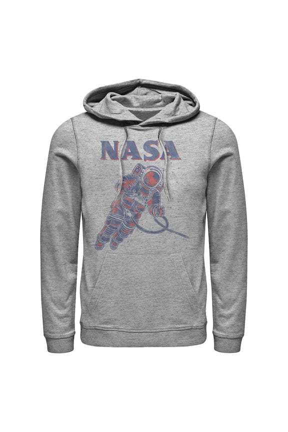 Men's NASA Neon Astronaut Cowboy In Space  Pull Over Hoodie Athletic Heather 3X Large