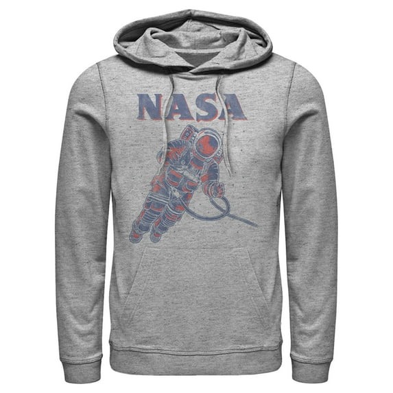 Men's NASA Neon Astronaut Cowboy In Space Pull Over Hoodie Athletic Heather X Large