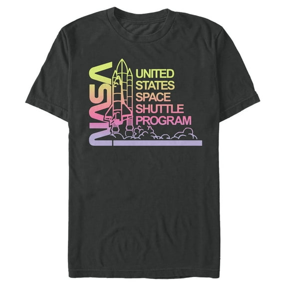 Men's NASA Ombre Sunset Shuttle Program Graphic Tee Black Medium