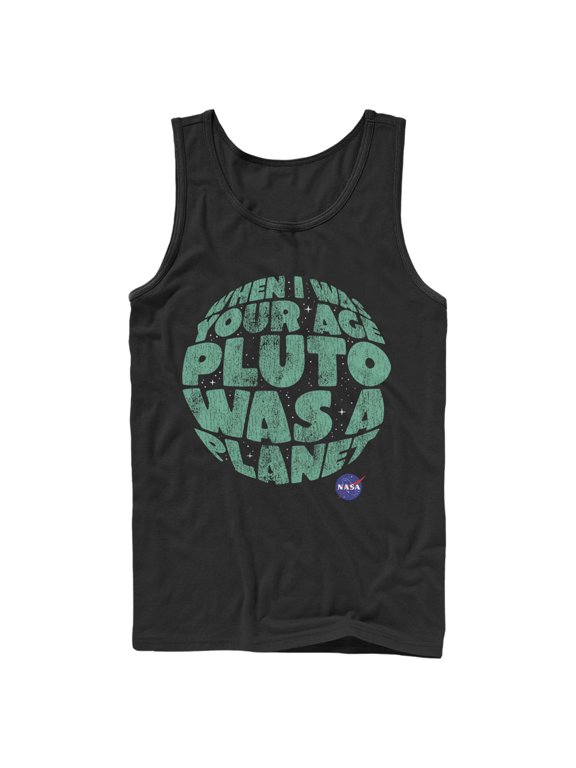 Men's NASA Pluto Was A Planet Tank Top Black Large