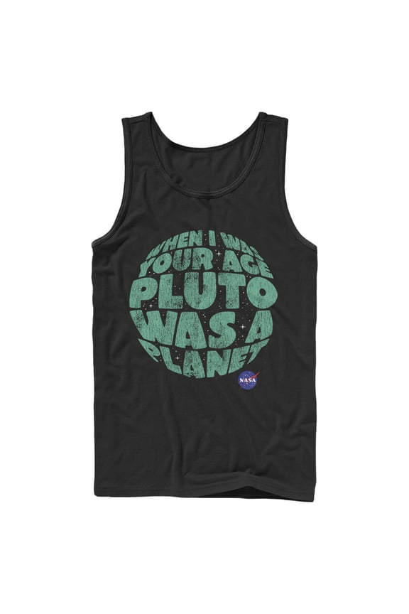 Men's NASA Pluto Was A Planet Tank Top Black Large