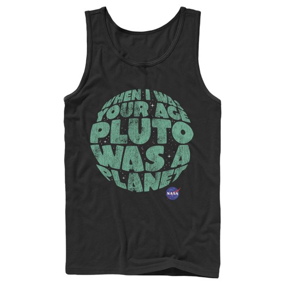 Men's NASA Pluto Was A Planet Tank Top Black Medium