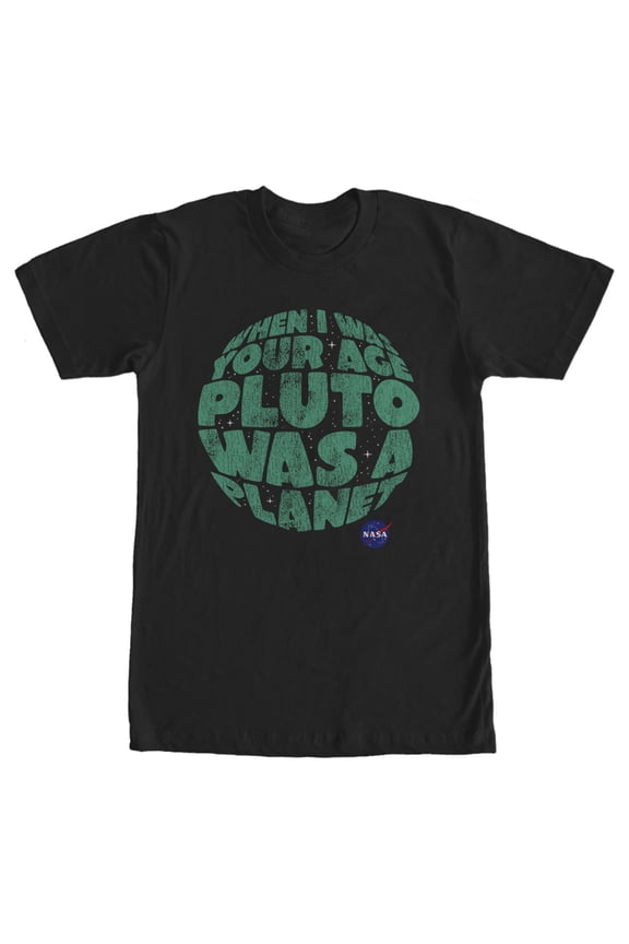 Men's NASA Pluto Was A Planet Graphic Tee Black Large