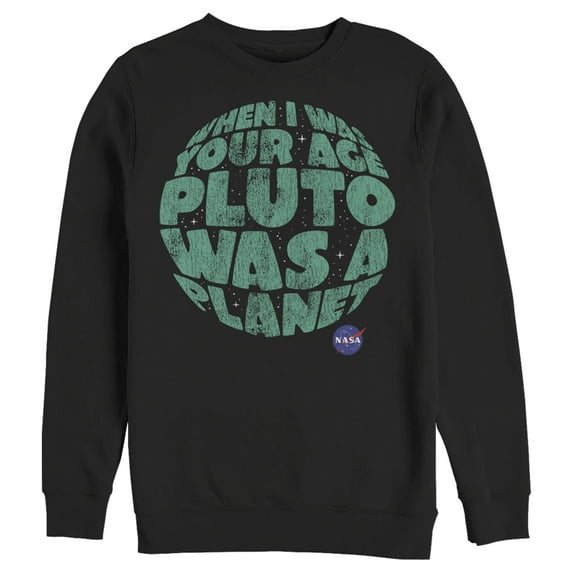Men's NASA Pluto Was A Planet Sweatshirt Black Large