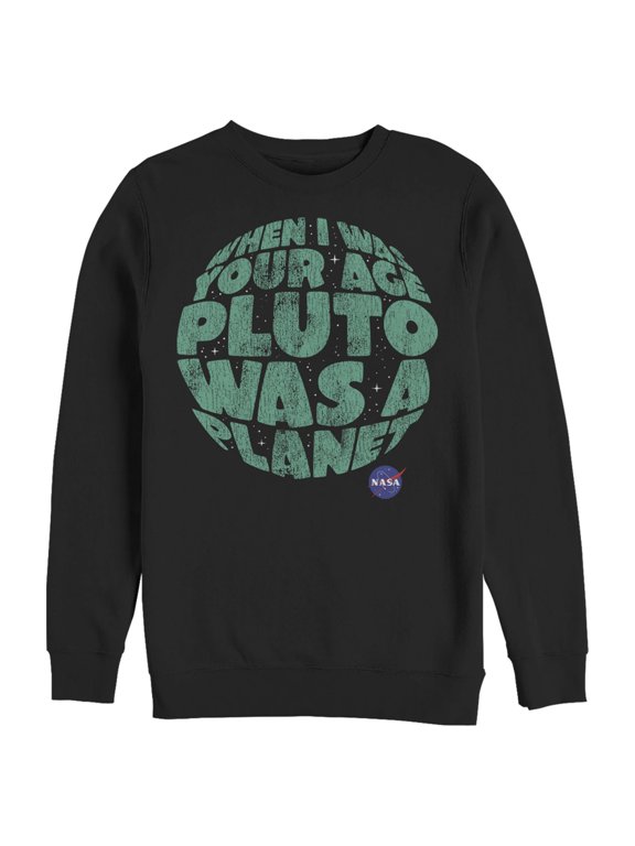 Men's NASA Pluto Was A Planet Sweatshirt Black Large
