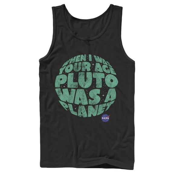 Men's NASA Pluto Was A Planet Tank Top Black Small