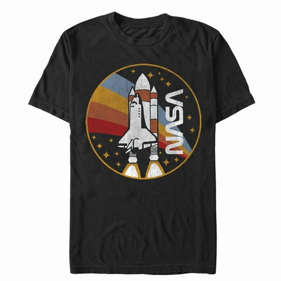 Men's NASA Rainbow Launch Graphic Tee Black X Large