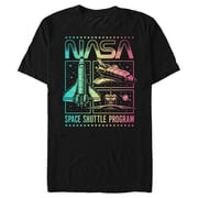 Mens NASA Rainbow Panels Graphic Tee Black 3X Large