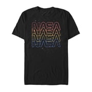 Mens NASA Rainbow Repeat Logo Graphic Tee Black Medium