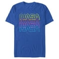 thumbnail image 1 of Men's NASA Rainbow Repeat Logo  Graphic Tee Royal Blue 3X Large, 1 of 4