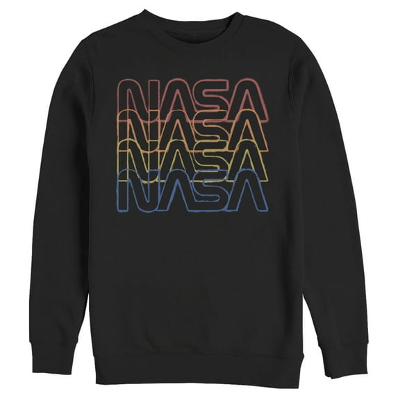 Men's NASA Rainbow Repeat Logo Sweatshirt Black 2X Large