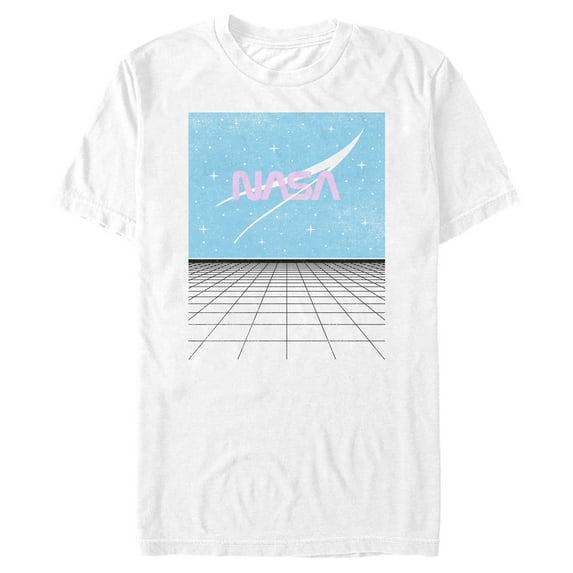 Men's NASA Retro Digital Landscape Graphic Tee White 3X Large