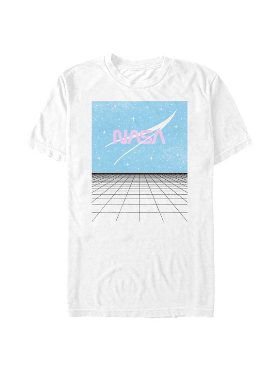 Men's NASA Retro Digital Landscape Graphic Tee White Large