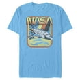 thumbnail image 1 of Men's NASA Retro Rocket Poster  Graphic Tee Turquoise Small, 1 of 4