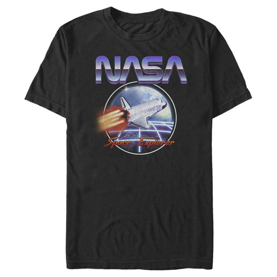 Men's NASA Retro Space Explorer Graphic Tee Black Small