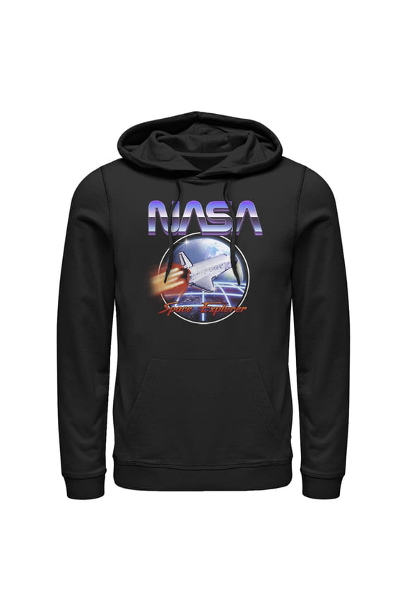 Men's NASA Retro Space Explorer Pull Over Hoodie Black Small