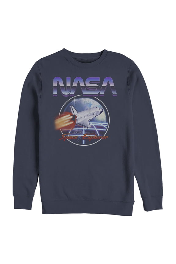 Men's NASA Retro Space Explorer Sweatshirt Navy Blue 2X Large