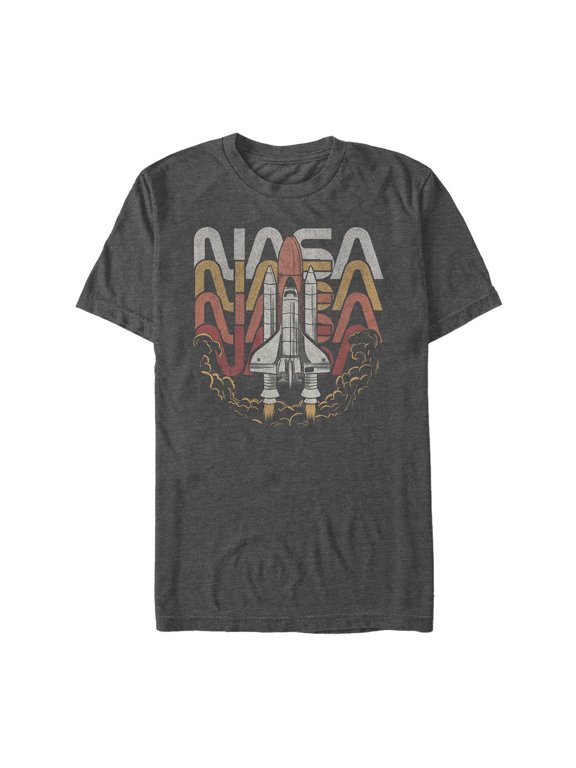 Men's NASA Rocket Launch Repeat Graphic Tee Charcoal Heather 3X Large