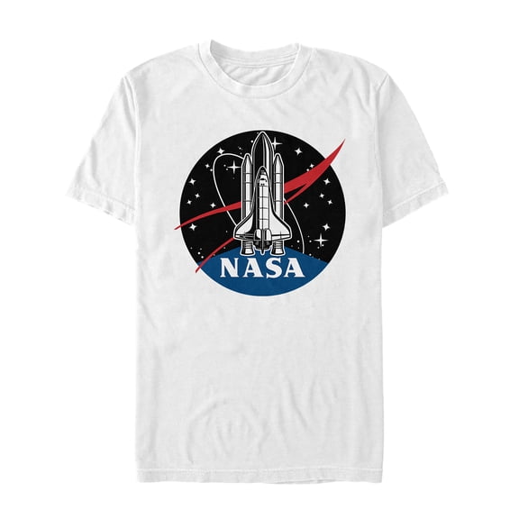 Men's NASA Rocket Logo Graphic Tee White Medium