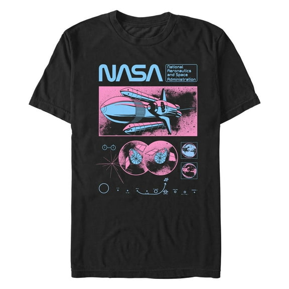 Men's NASA Rocket Retro Poster  Graphic T-Shirt