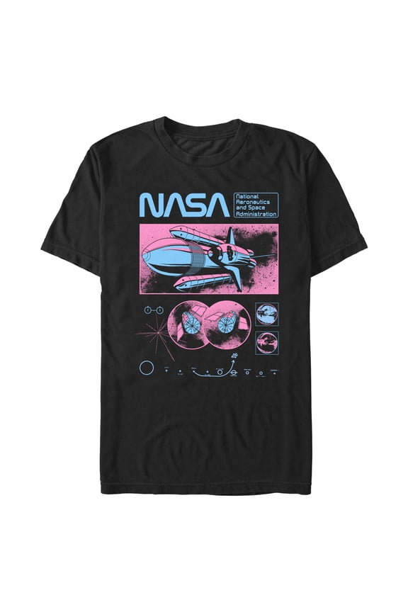 Men's NASA Rocket Retro Poster  Graphic T-Shirt